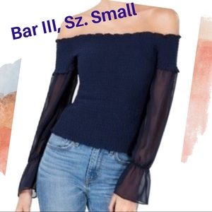 New - Bar III - Off the shoulder sleeve top